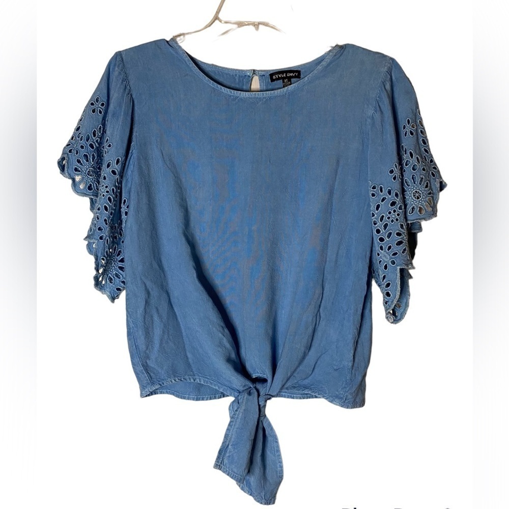 Style Envy Women’s Denim Look Blouse